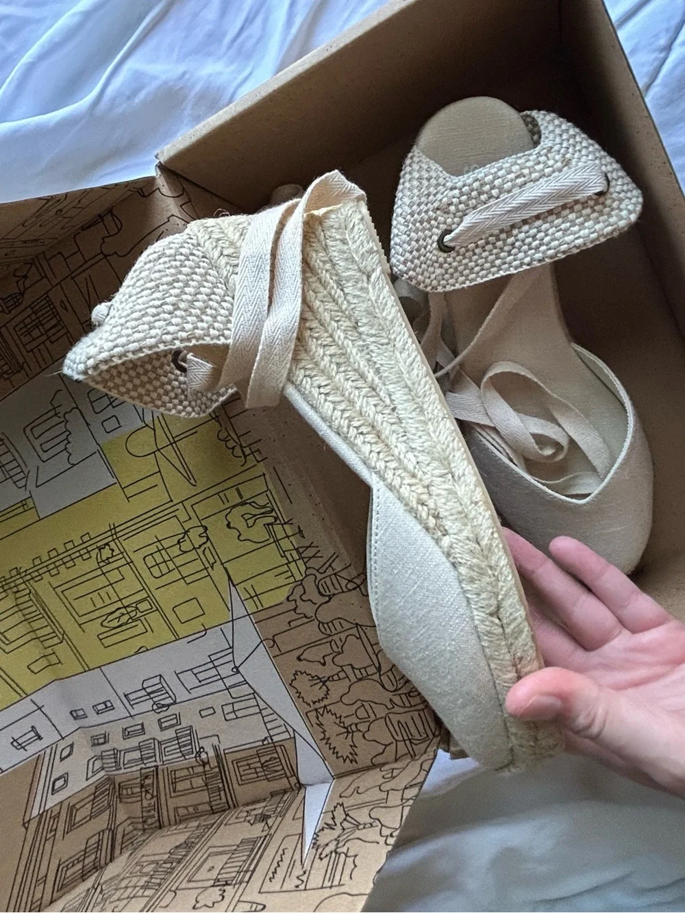 Soludos Cream Espadrille Wedge Sandals